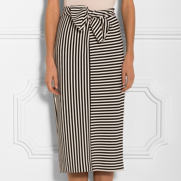 Tibi Dresses & Skirts - TIBI NY "Ren" graphic stripe waist tie midi skirt